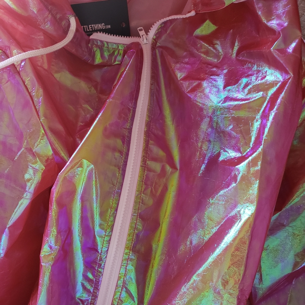 Holographic rain jacket